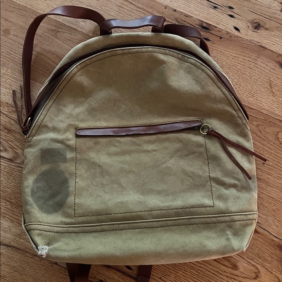 Madewell Utility Leather & Canvas Charleston Travel Backpack in Surplus Olive - Picture 5 of 8